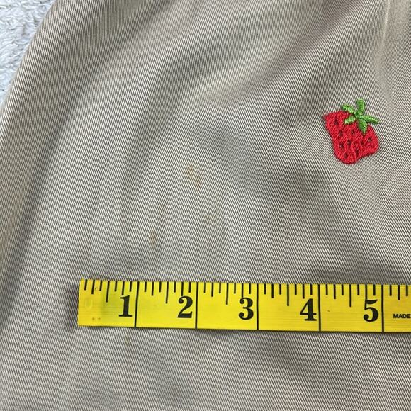 Vintage Unbranded Strawberry Embroidered khaki tan midi skirt, size Large - Picture 6 of 8